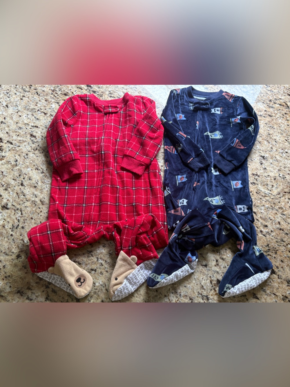 Carter’s Baby Boy Fleece Long-Sleeve Footie Sleep Set Set of 2- 18 Months